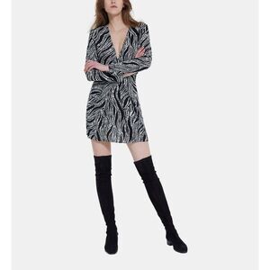 The Kooples Printed V Neck Short Mini Dress
